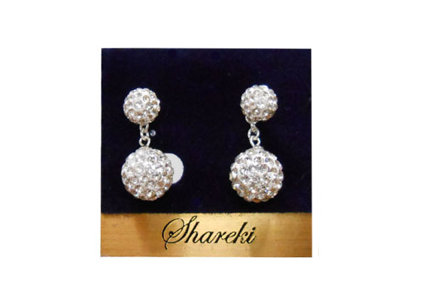 SHAREKI キラキラクリスタルボールアクセサリー 大小2個ピアス クリスタル